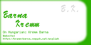 barna kremm business card